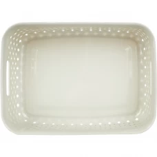 Корзинка для хранения Plast Team Rattan 26.8х19.5х9 см прямоугольная цвет молочный