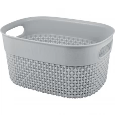 Корзинка для хранения Plast Team Oslo 23.4х17.3х12.1 см овальная цвет серый шторм