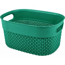 Корзинка для хранения Plast Team Oslo 23.4х17.3х12.1 см овальная цвет изумруд