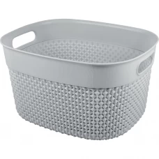 Корзинка для хранения Plast Team Oslo 26.6х22.1х15.1 см овальная цвет серый шторм