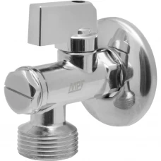 Кран шаровой угловой MPF 1/2"х3/4" с фильтром и отражателем наружная резьба Кран шаровой угловой MPF 1/2"х3/4" с фильтром и отражателем наружная резьба