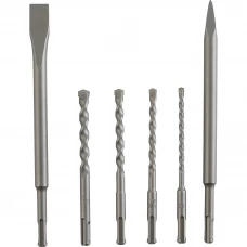 Набор буров и зубил по бетону SDS-plus Dexter FD-SETA0102, 6 шт.