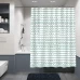 Штора для ванной с кольцами Lemer Waves 180x200 см полиэстер цвет бело-зеленый