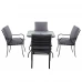 Набор садовой мебели Naterial Rono сталь/полиэстер/стекло темно-серый: стол, 4 кресла и зонт