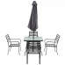 Набор садовой мебели Naterial Rono сталь/полиэстер/стекло темно-серый: стол, 4 кресла и зонт