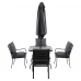 Набор садовой мебели Naterial Rono сталь/полиэстер/стекло темно-серый: стол, 4 кресла и зонт