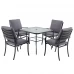 Набор садовой мебели Naterial Rono сталь/полиэстер/стекло темно-серый: стол, 4 кресла и зонт
