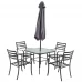 Набор садовой мебели Naterial Rono сталь/полиэстер/стекло темно-серый: стол, 4 кресла и зонт