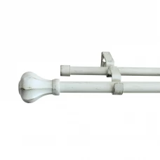 Карниз двухрядный Pistyl 160-300 см металл цвет белый