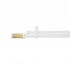 Карниз двухрядный Natus 120-210 см металл цвет белый