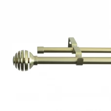 Карниз двухрядный Elip 160-300 см металл цвет латунь