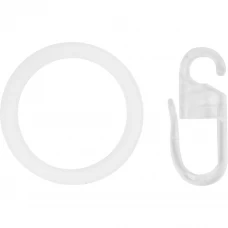 Кольцо с крючком пластик цвет белый D25 10 шт.