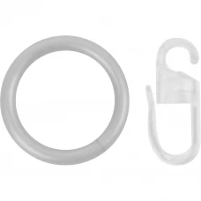 Кольцо с крючком пластик цвет серый D25 10 шт. Кольцо с крючком пластик цвет серый D25 10 шт.