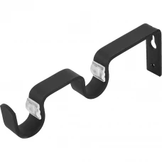 Держатель двухрядный простой металл цвет черный 2 см