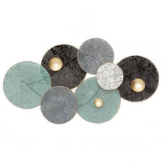 Панно декоративное Цветные круги металл разноцветное 90x50 см