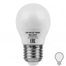 Лампа светодиодная Bellight E27 175-250 В 9 Вт шар 1000 лм нейтральный белый цвет света Лампа светодиодная Bellight E27 175-250 В 9 Вт шар 1000 лм нейтральный белый цвет света