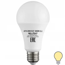 Лампа светодиодная Bellight E27 220-240 В 20 Вт груша матовая 2000 лм, теплый белый свет Лампа светодиодная Bellight E27 220-240 В 20 Вт груша матовая 2000 лм, теплый белый свет