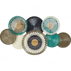 Панно декоративное Цветные круги металл разноцветное 112x64 см