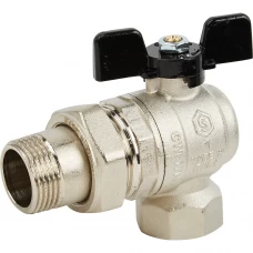 Кран шаровой угловой Stout 1 внутренняя-наружная резьба с американкой Кран шаровой угловой Stout 1 внутренняя-наружная резьба с американкой