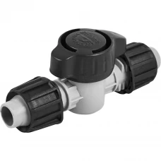 Кран компрессионный для ПНД трубки 16 мм полипропилен Кран компрессионный для ПНД трубки 16 мм полипропилен