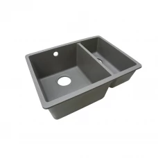 Мойка врезная Delinia прямоугольная 2 чаши подстольный монтаж 42x55x21.7 см кварц цвет серый шелк Мойка врезная Delinia прямоугольная 2 чаши подстольный монтаж 42x55x21.7 см кварц цвет серый шелк