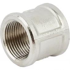 Муфта Stout 3/4" внутренняя резьба никелированная латунь Муфта Stout 3/4" внутренняя резьба никелированная латунь