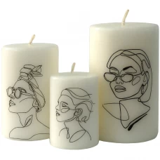 Набор свечей-столбик белый 10 см 3 шт. Набор свечей-столбик белый 10 см 3 шт.