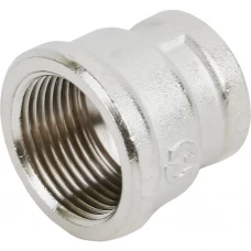 Муфта Stout 3/4"x1/2" внутренняя резьба никелированная латунь Муфта Stout 3/4"x1/2" внутренняя резьба никелированная латунь
