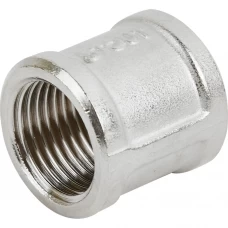 Муфта Stout 1/2" внутренняя резьба никелированная латунь Муфта Stout 1/2" внутренняя резьба никелированная латунь