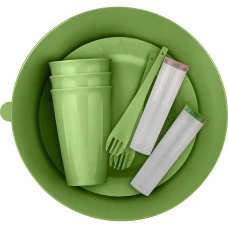 Набор для пикника Vanilla на 3 персоны полипропилен цвет зеленый Набор для пикника Vanilla на 3 персоны полипропилен цвет зеленый