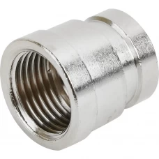 Муфта Stout 1/2"x3/8" внутренняя резьба никелированная латунь Муфта Stout 1/2"x3/8" внутренняя резьба никелированная латунь