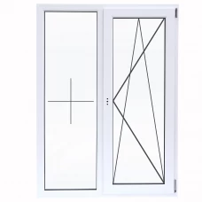 Окно пластиковое ПВХ Deceuninck двустворчатое 1300х1000 мм (ВхШ) однокамерный стеклопакет белый/белый