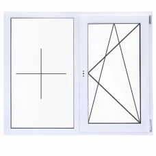 Окно пластиковое ПВХ Deceuninck двустворчатое 1270х1200 мм (ВхШ) однокамерный стеклопакет белый