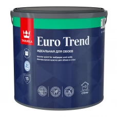 Краска интерьерная моющаяся для обоев и стен Tikkurila Euro Trend База A белая матовая 2.7 л