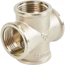 Крестовина Stout 1" внутренняя резьба никелированная латунь Крестовина Stout 1" внутренняя резьба никелированная латунь
