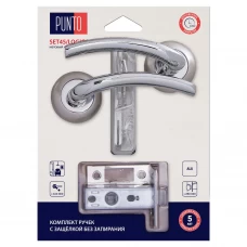 Дверные ручки Punto Logica, без запирания, комплект, цвет никель/хром