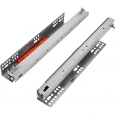 Направляющие скрытого монтажа плавного закрывания 400 мм, металл, цвет серый