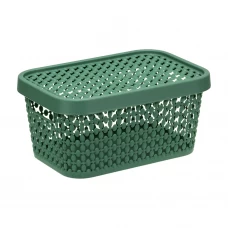 Коробка с крышкой Пирула 19x13x9 см 1.5 л прямоугольная цвет зеленый