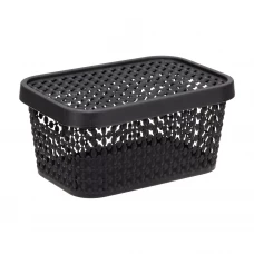 Коробка с крышкой Пирула 19x13x9 см 1.5 л прямоугольная цвет черный