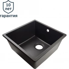Мойка врезная Delinia квадратная 44x44x22.5 см кварц цвет черный Мойка врезная Delinia квадратная 44x44x22.5 см кварц цвет черный