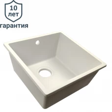 Мойка врезная Delinia квадратная 44x44x22.5 см кварц цвет белый Мойка врезная Delinia квадратная 44x44x22.5 см кварц цвет белый