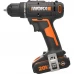Дрель-шуруповерт аккумуляторная Worx WX100.3, 20 В Li-ion 2х2 Ач