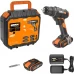 Дрель-шуруповерт аккумуляторная Worx WX100.3, 20 В Li-ion 2х2 Ач