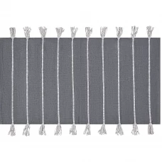 Коврик Inspire декоративный хлопок JACU 60x100 см с бахромой цвет серый Коврик Inspire декоративный хлопок JACU 60x100 см с бахромой цвет серый