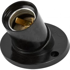 Патрон IEK Пкб27-04-К31 карболитовый для лампы Е27 угловой настенный цвет черный