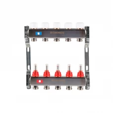 Коллекторная группа Rommer на 5 выходов 1"x3/4" с расходомерами Коллекторная группа Rommer на 5 выходов 1"x3/4" с расходомерами