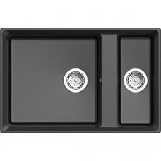 Мойка врезная Delinia прямоугольная 76x50x21 см кварц цвет черный Мойка врезная Delinia прямоугольная 76x50x21 см кварц цвет черный